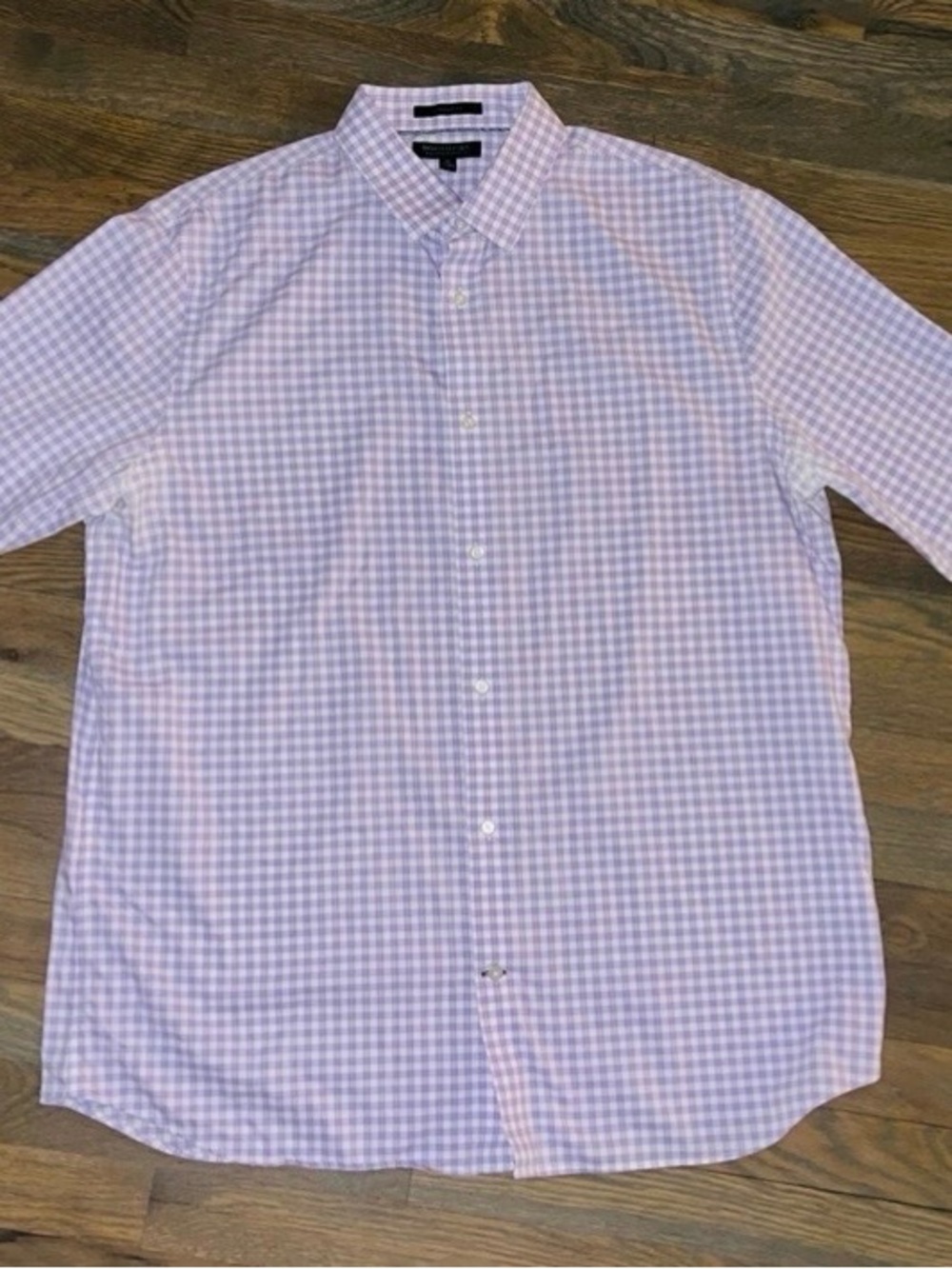 Banana Republic Lavender & White Gingham Button-Down Shirt